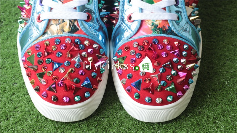 Christian Louboutin Colorful Spike High Top Flat Sneakers